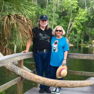 Suna and Lee stand in the Lucky Tree at Silver Springs, FL.