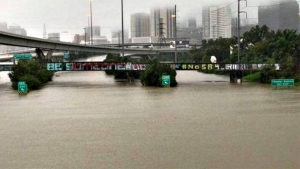 Freeway Interchange flooding in Houston